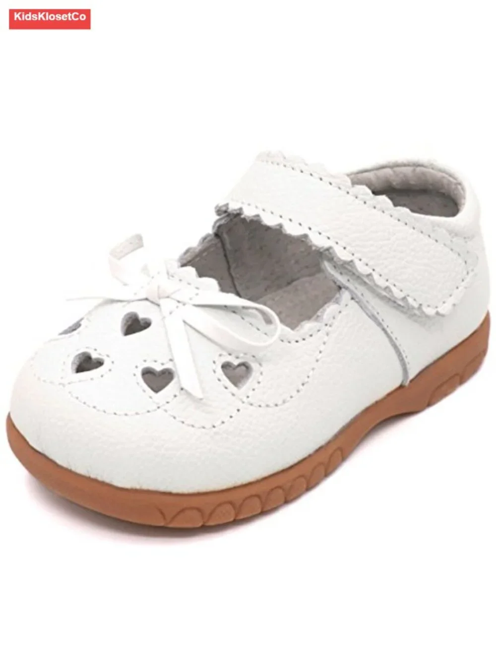 Girls Genuine Leather Mary Jane Flats with Bow - Soft Round Toe Dress Shoes